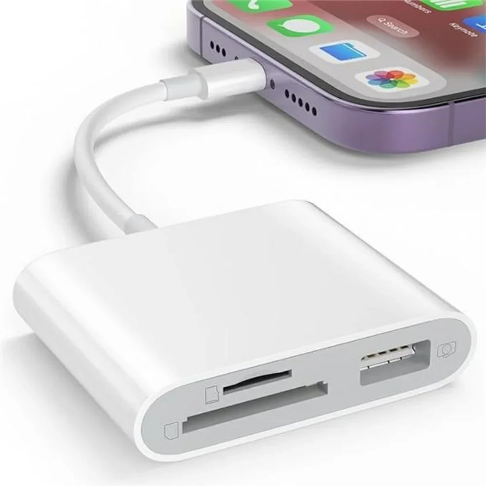 SD Card Reader for iPhone Memory Card Reader with USB Camera Adapter Plug Card